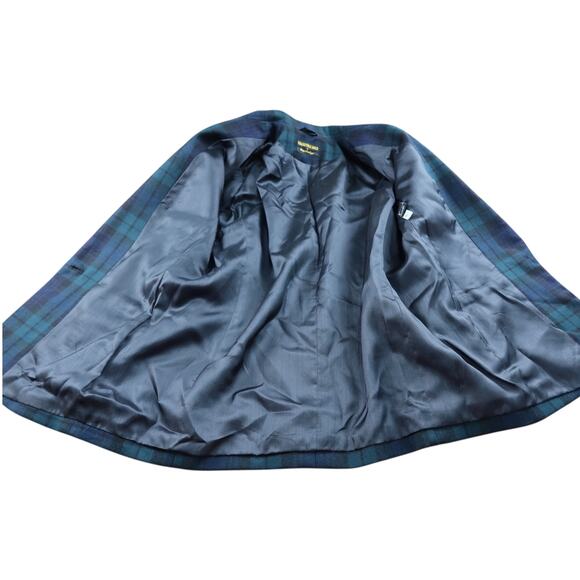 Collectible Gold By Giorgio Stan Angelo 12 Women’s Plaid 100% Wool Blazer Blue - Picture 3 of 8